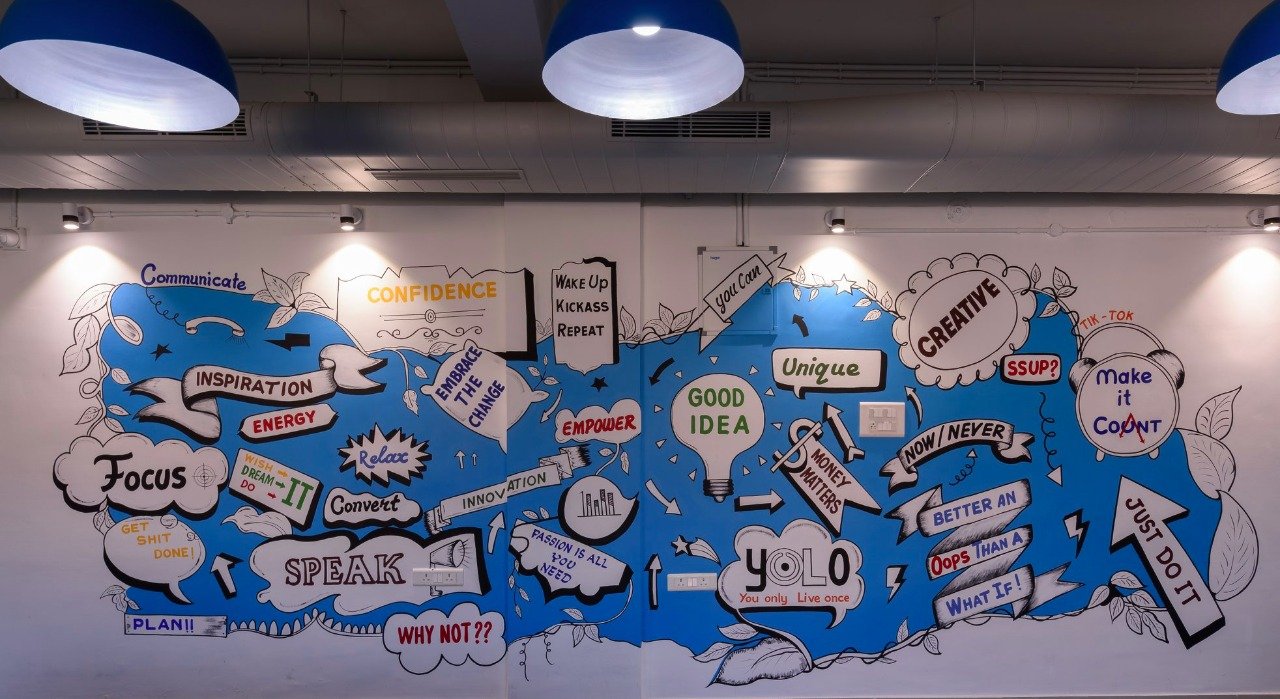 Hall-room-Wall-Doodle-design Digital Nest, Digital Nest School of Business